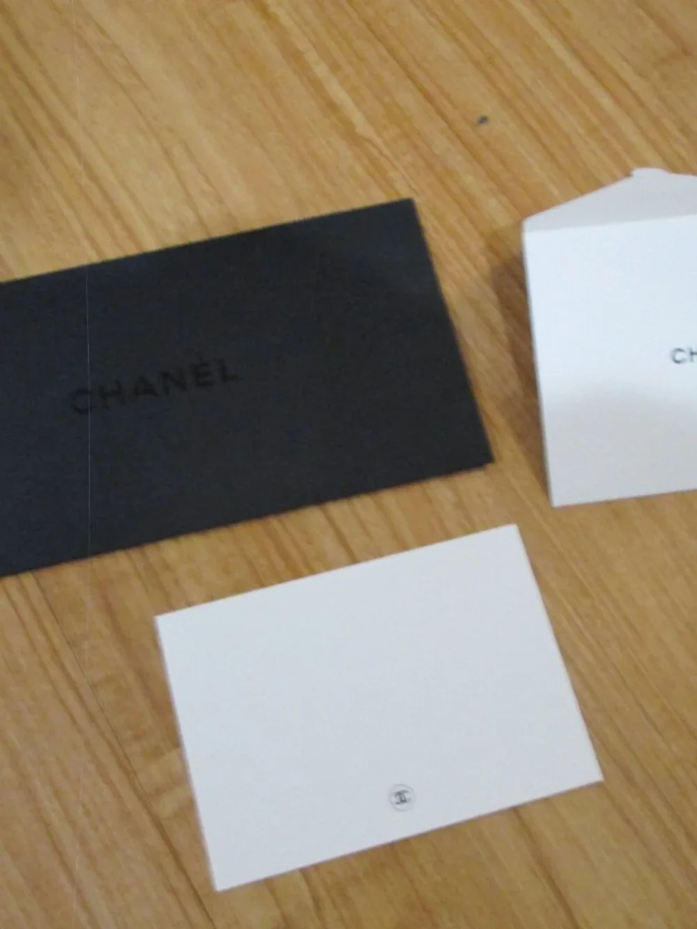 Chanel Receipt holder envelope w/ blank card 3 piece Chanel stationary set
